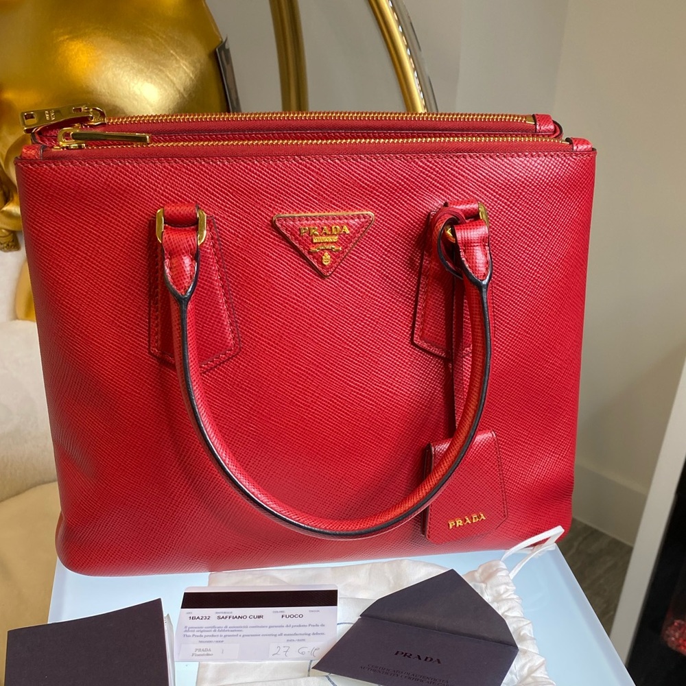 PRADA FIERY RED SAFFIANO CUIR